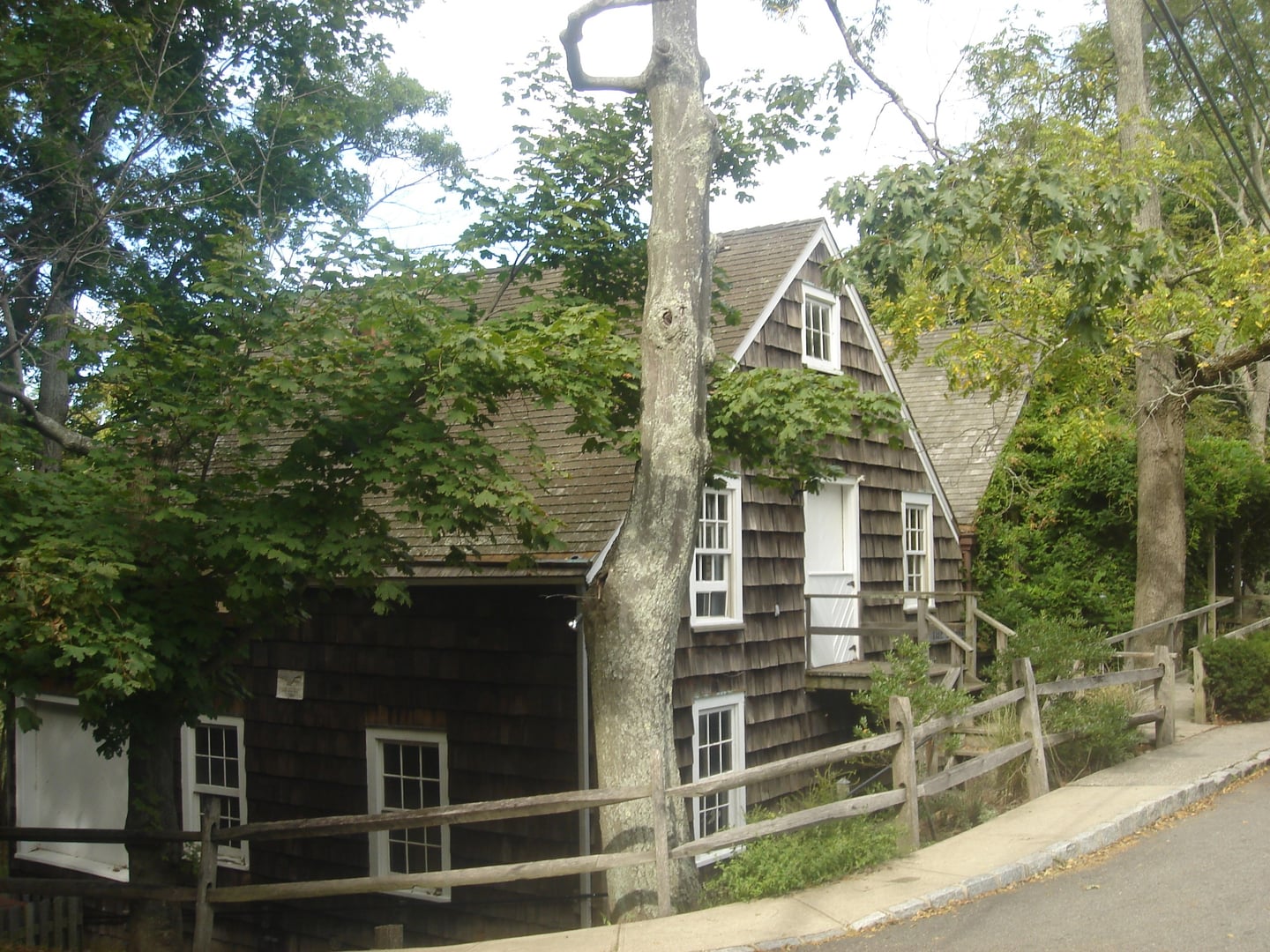 The 1751 Stony Brook Grist Mill on Harbor Road, a wooden working colonial gristmill in Stony Brook on the north shore of Long Island, New York.