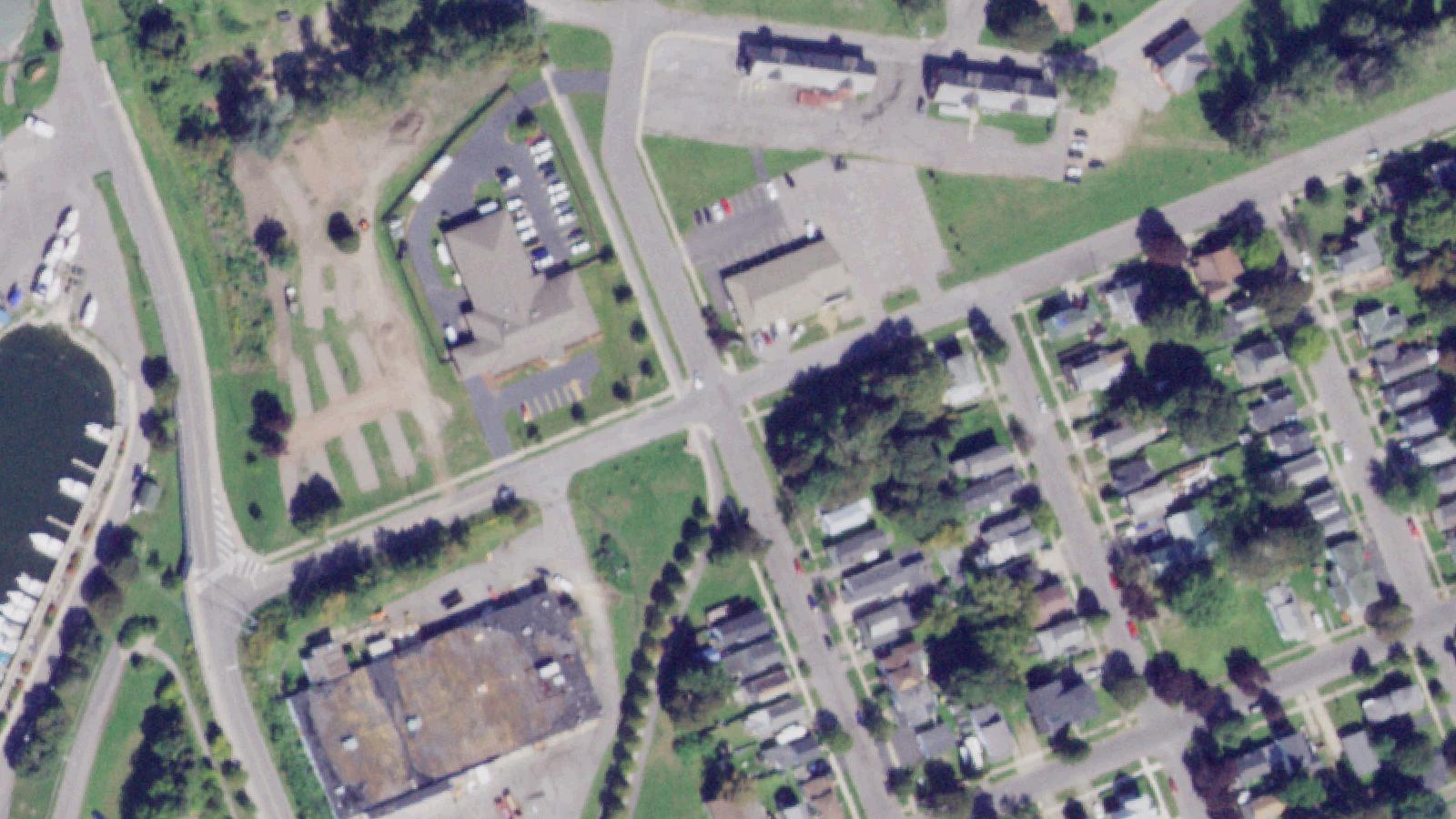 Aerial survey view of Railroad Tracks Behind Fort Ontario
