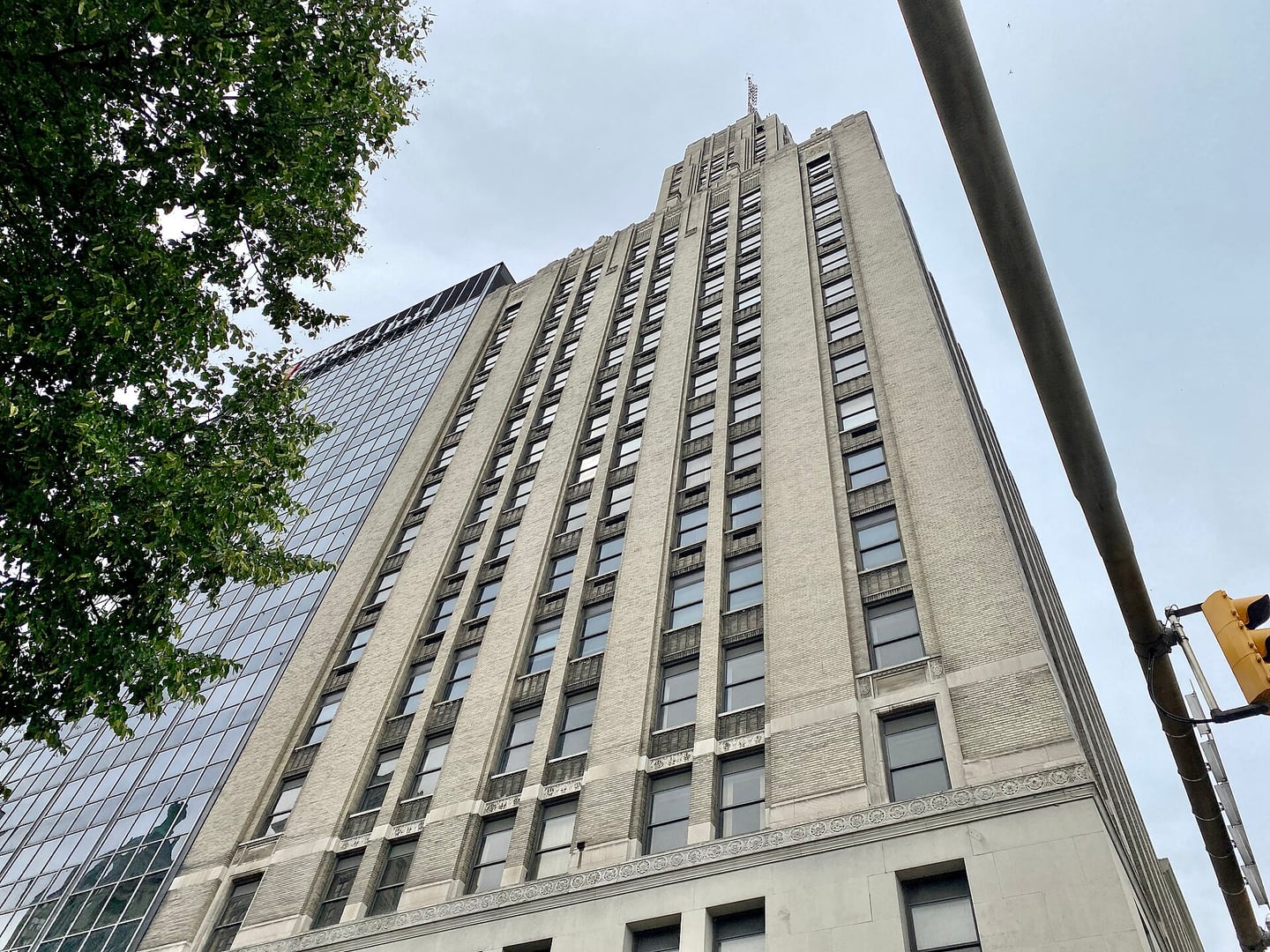 The 1929 Art Deco Rand Building rising over Lafayette Square in downtown Buffalo, New York