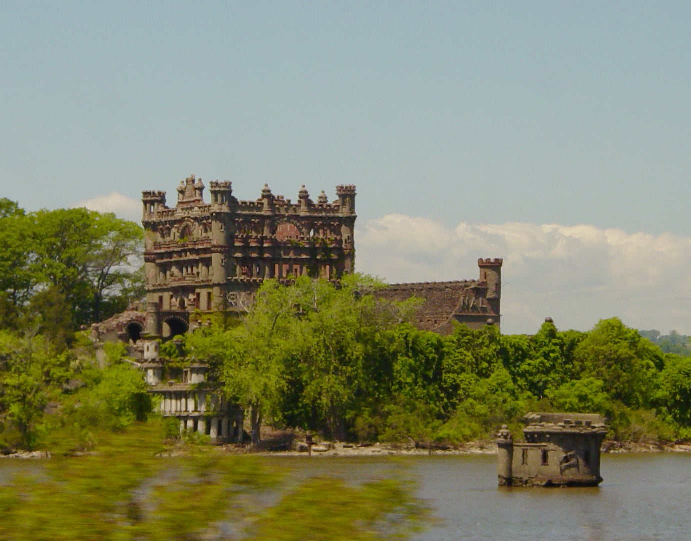 Bannerman Castle ruins on Pollepel Island in Hudson River near Beacon New York