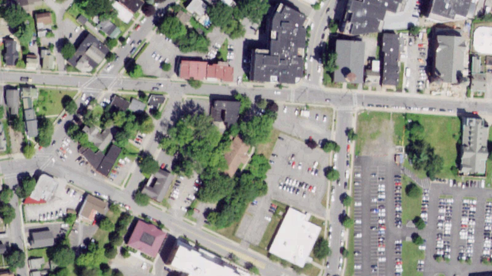 Aerial survey view of The Arcade Building