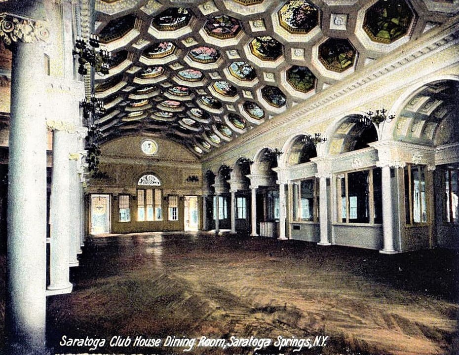 Canfield Casino main building and east wing in Congress Park, Saratoga Springs, New York — the 1870 Italianate Saratoga Club House