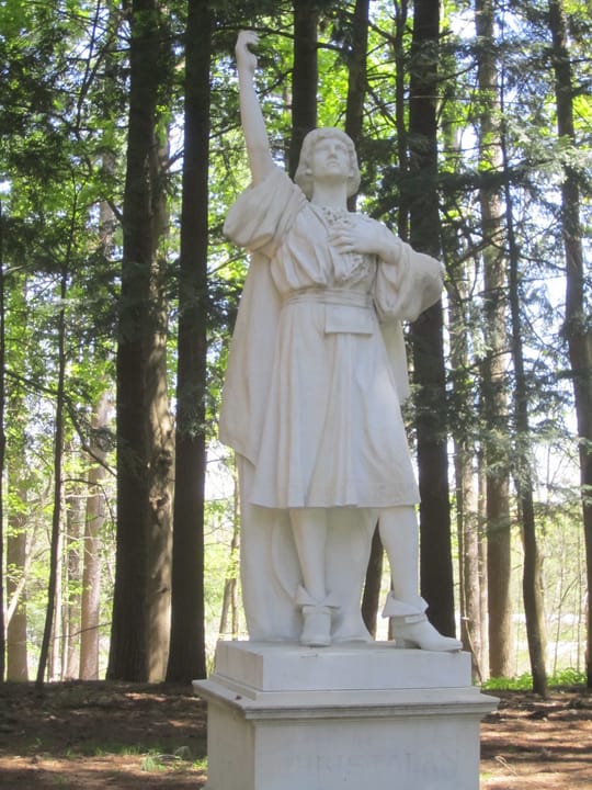 William Ordway Partridge's marble statue Christalan (1900), the Spencer Trask memorial on the grounds of Yaddo, Saratoga Springs, N.Y.