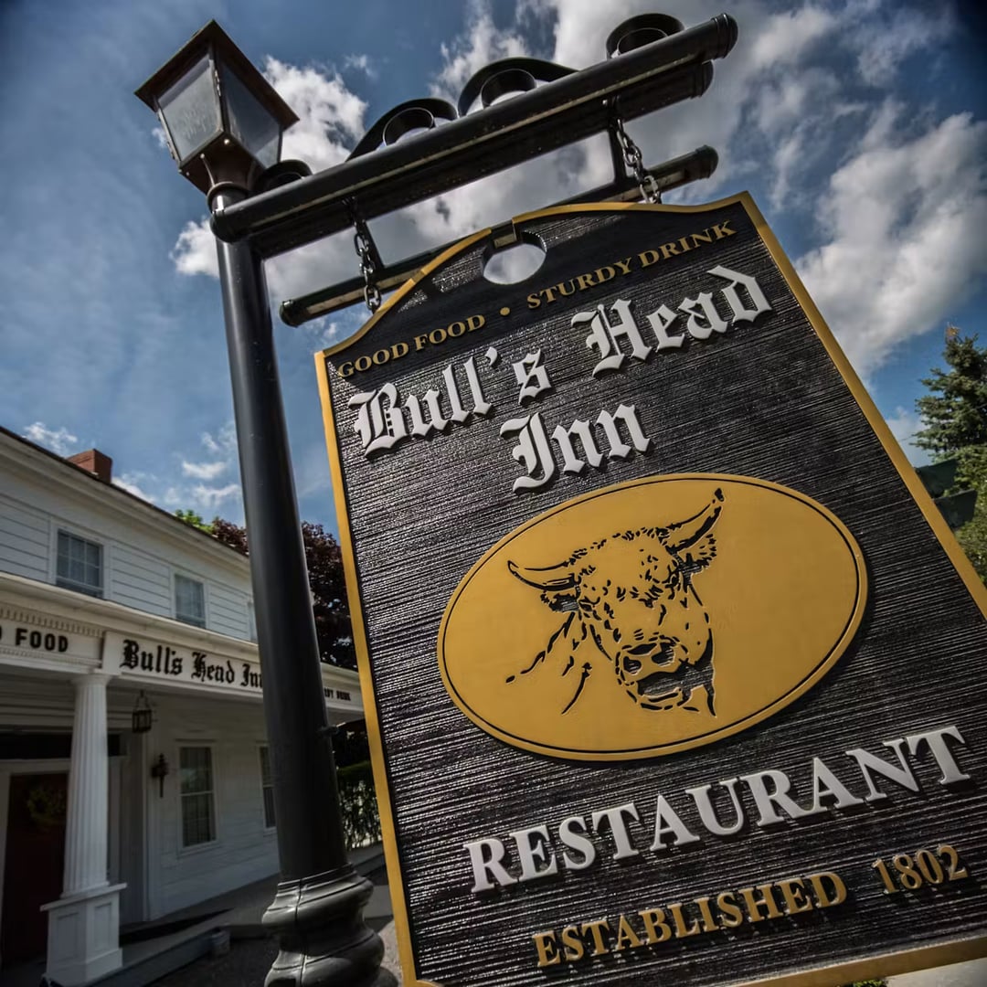 Exterior of the 1802 Bull's Head Inn at 105 Park Place in Cobleskill, New York