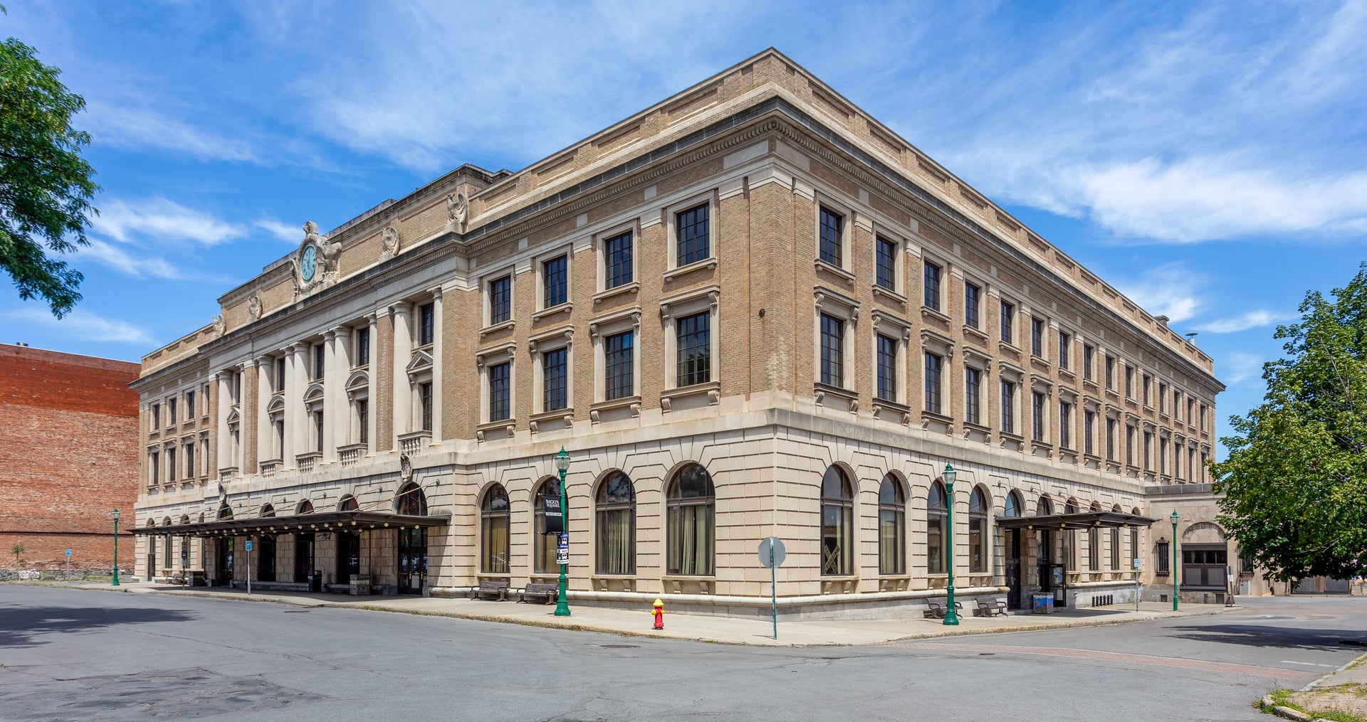 Beaux-Arts exterior of Union Station in Utica, New York