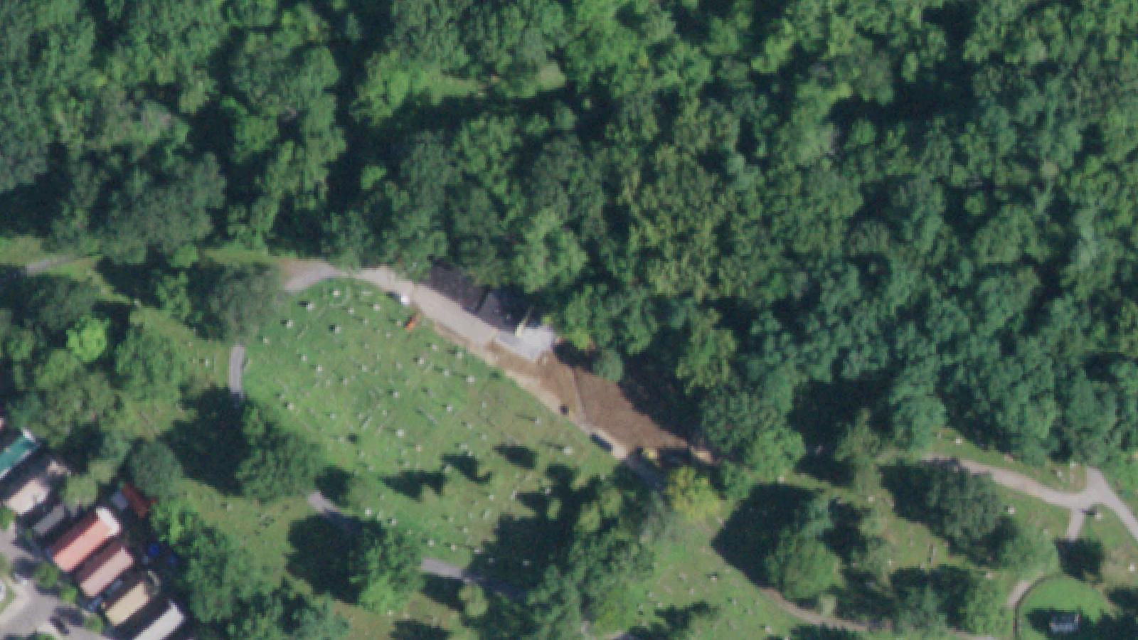 Aerial survey view of Vale Cemetery