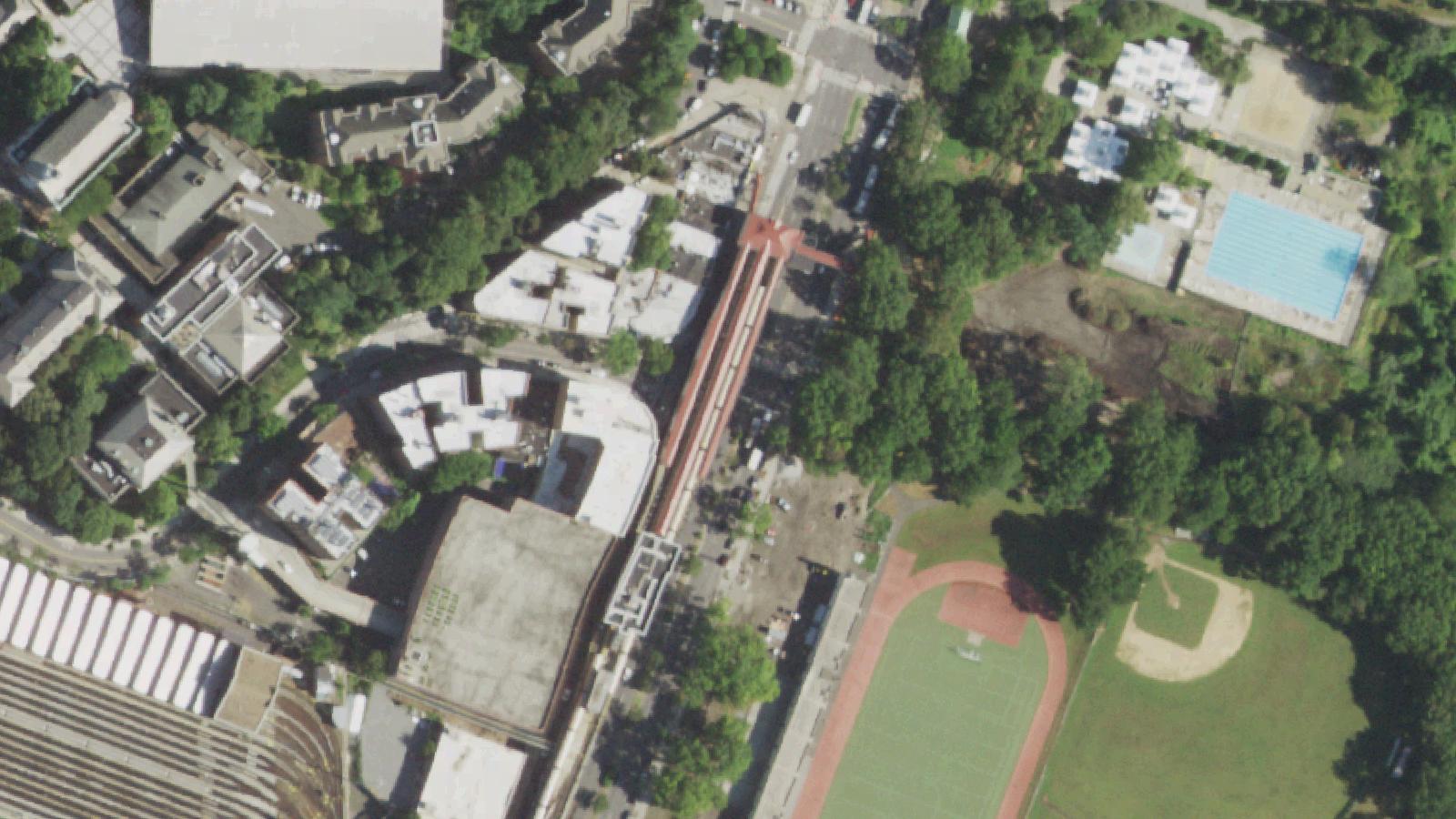 Aerial survey view of Van Cortlandt Park (Indian Field Burial Ground)