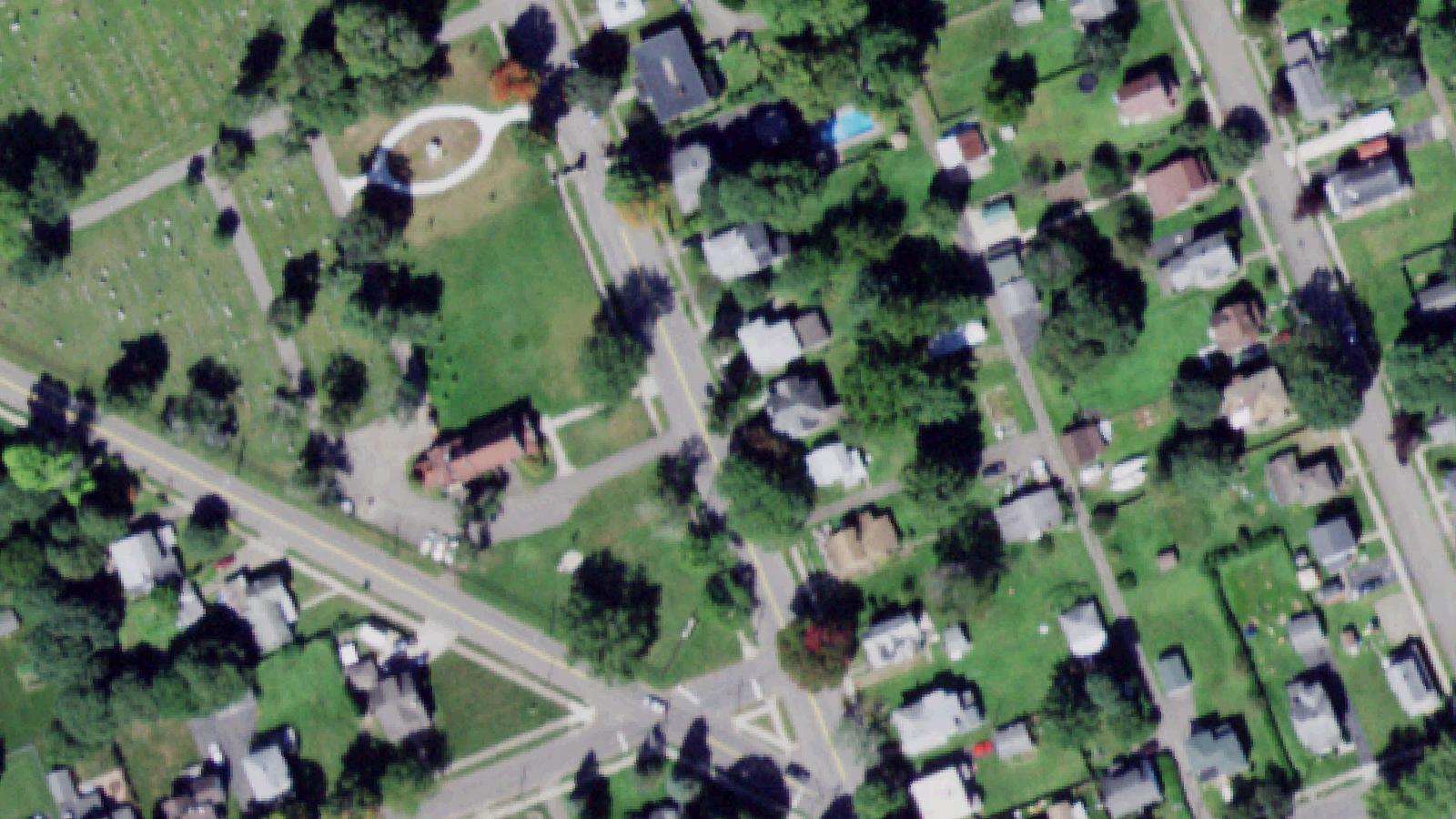 Aerial survey view of Woodlawn Cemetery (Elmira)