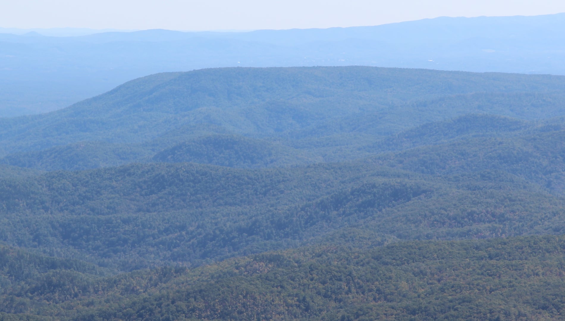 Brown Mountain ridge viewed from a Blue Ridge Parkway overlook at Beacon Heights, North Carolina