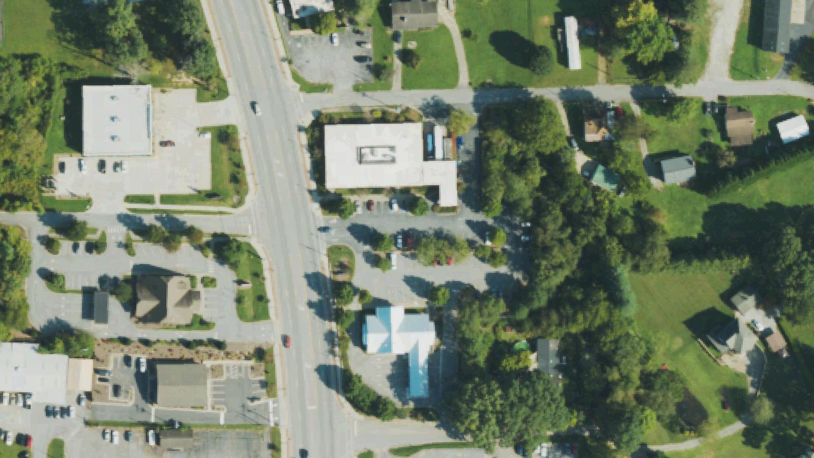 Aerial survey view of Calvary Episcopal Churchyard