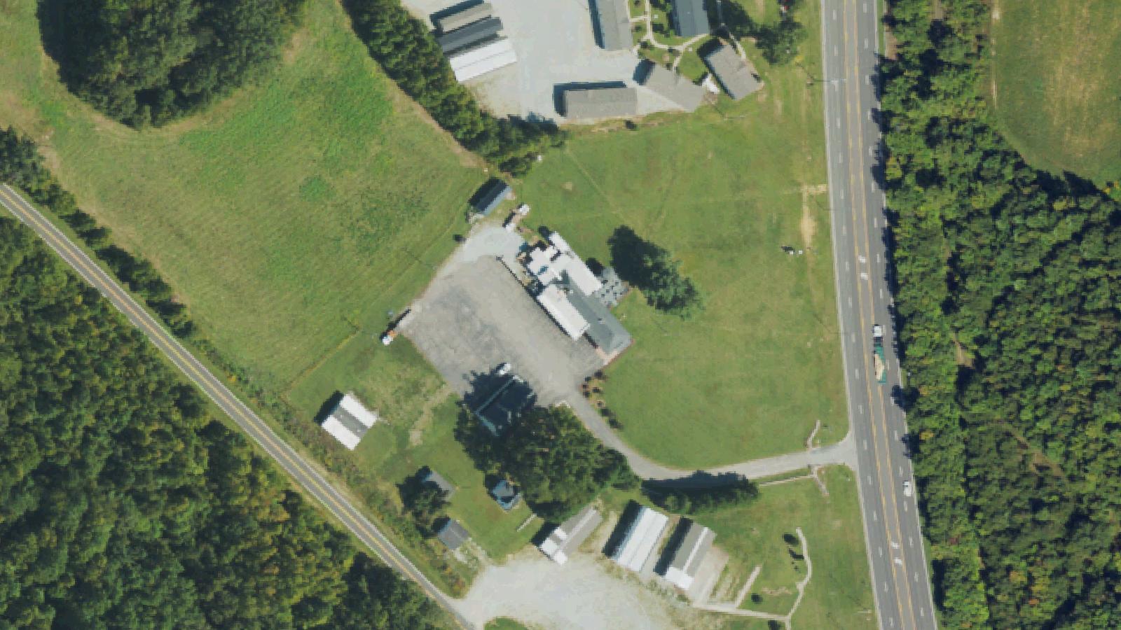Aerial survey view of Clarksville Station Restaurant