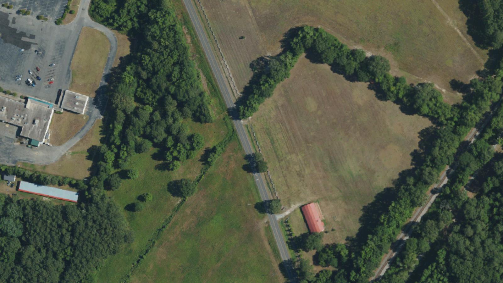 Aerial survey view of Goldsborough Bridge Battlefield
