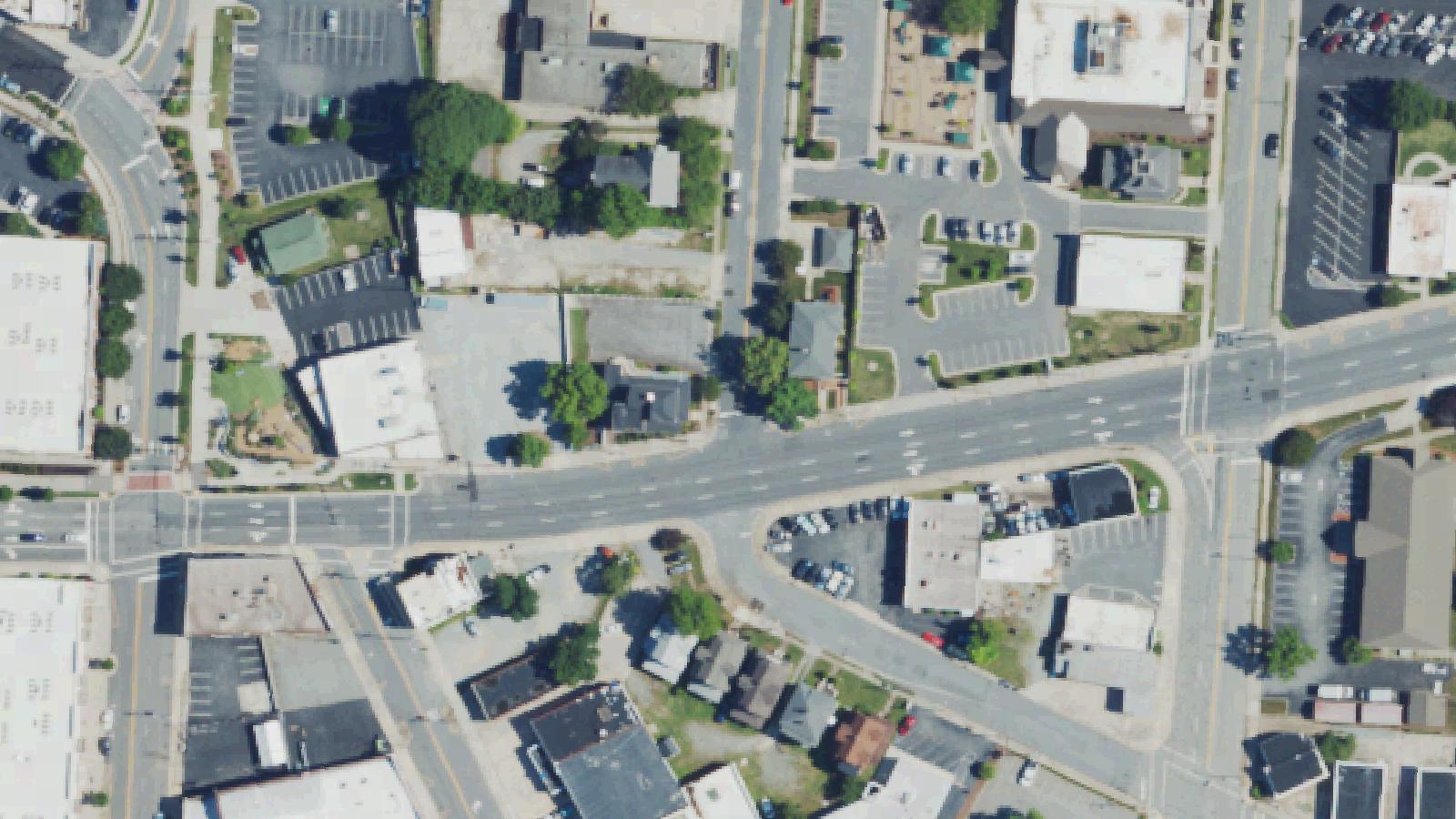 Aerial survey view of Green Hill Cemetery
