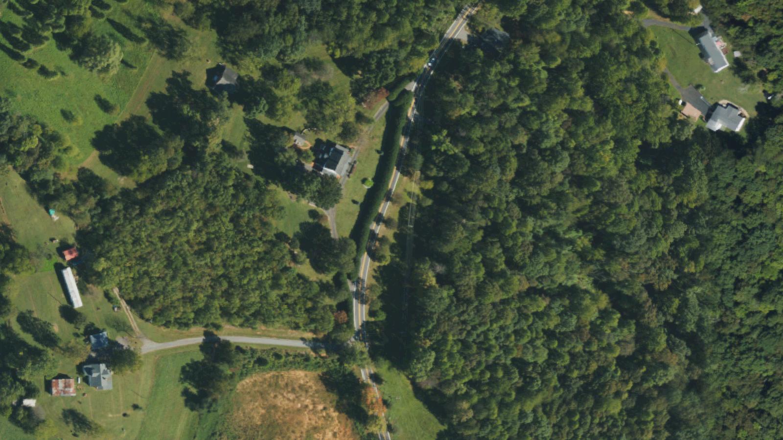 Aerial survey view of Henry River Mill Village