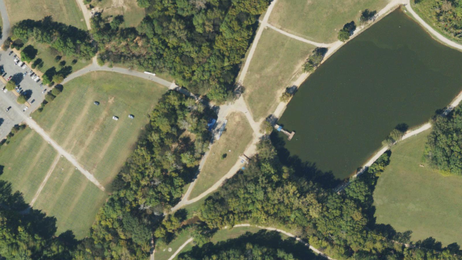 Aerial survey view of McAlpine Creek Park