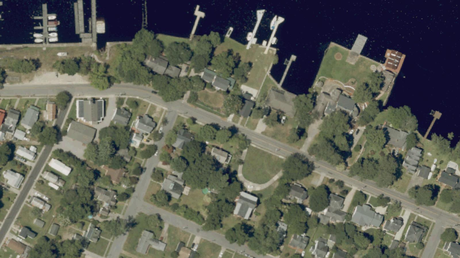 Aerial survey view of Nell Cropsey House (Seven Pines)