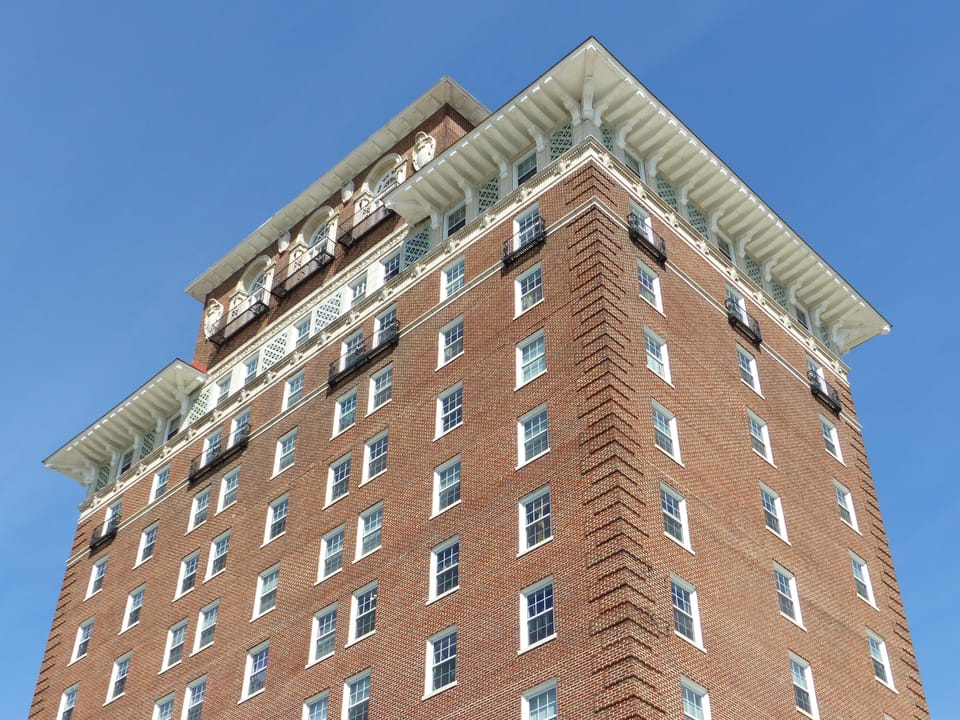Battery Park Hotel 14-story Renaissance Revival brick tower in downtown Asheville, North Carolina