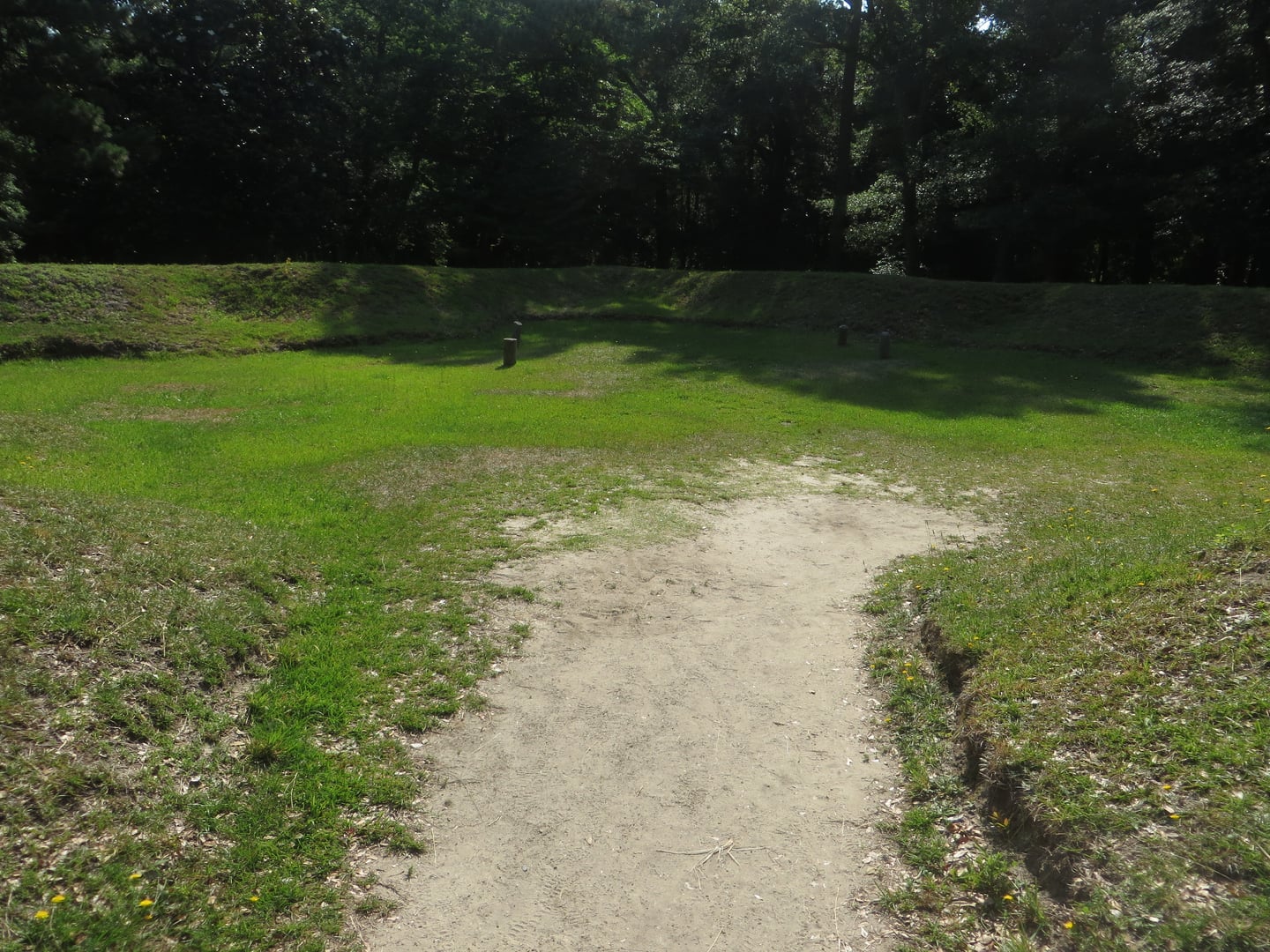Reconstructed earthen fort at Fort Raleigh National Historic Site on Roanoke Island North Carolina