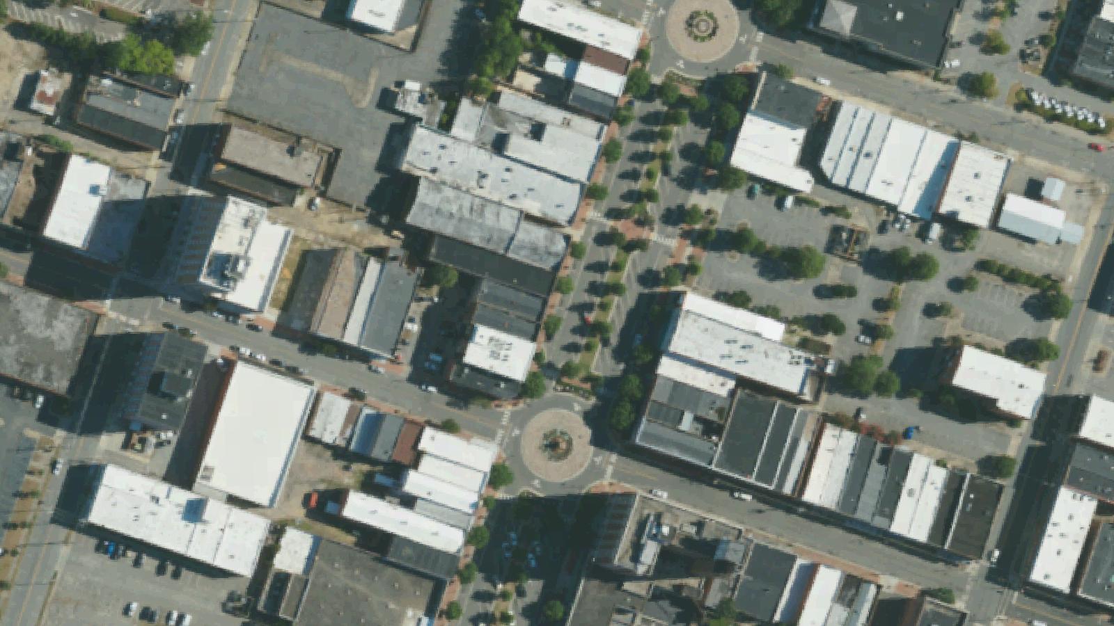 Aerial survey view of Waynesborough House (former Hotel Goldsboro)