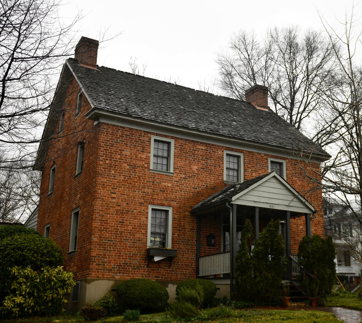 Zevely House at 901 W 4th St, Winston-Salem, North Carolina — the oldest surviving house in the city, built in 1815, now housing Bernardin's Restaurant