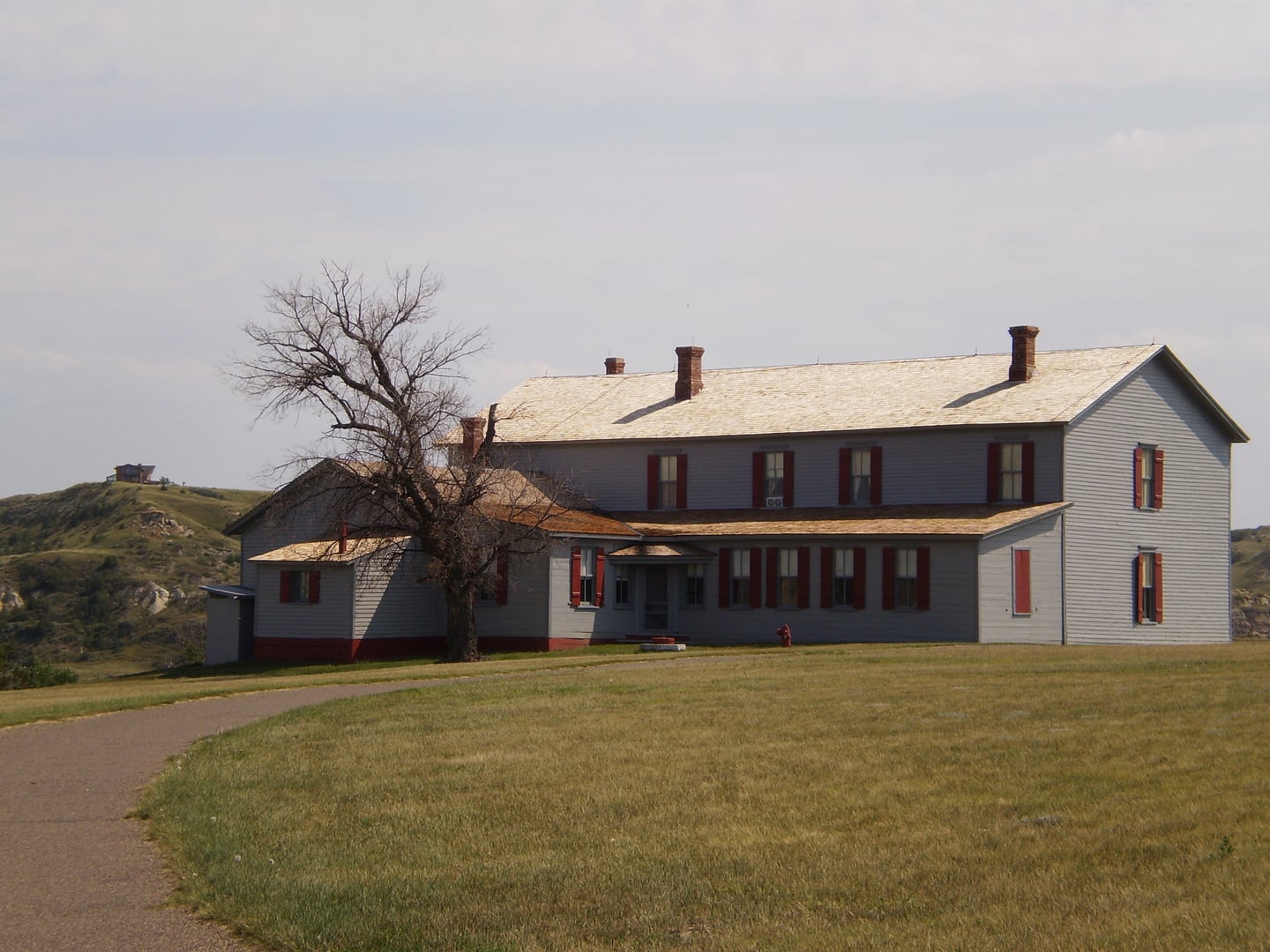 The Chateau de Mores, an 1883 frame house on a butte above the Little Missouri River near Medora, North Dakota