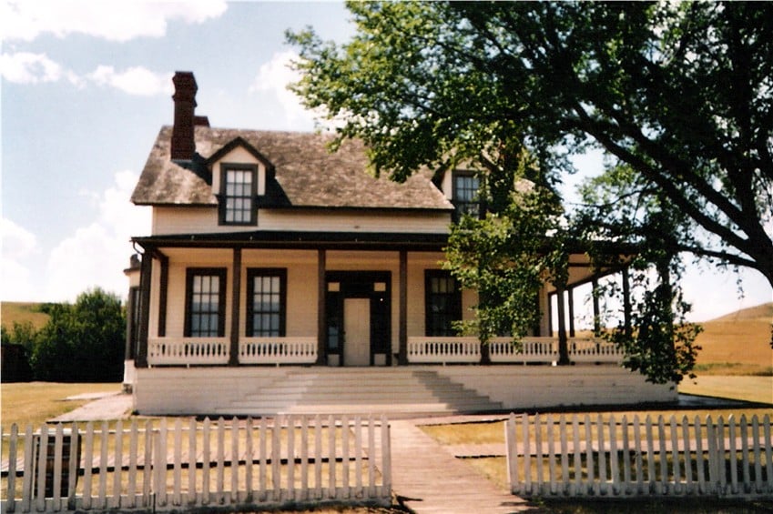 Reconstructed Custer House at Fort Abraham Lincoln State Park near Mandan, North Dakota