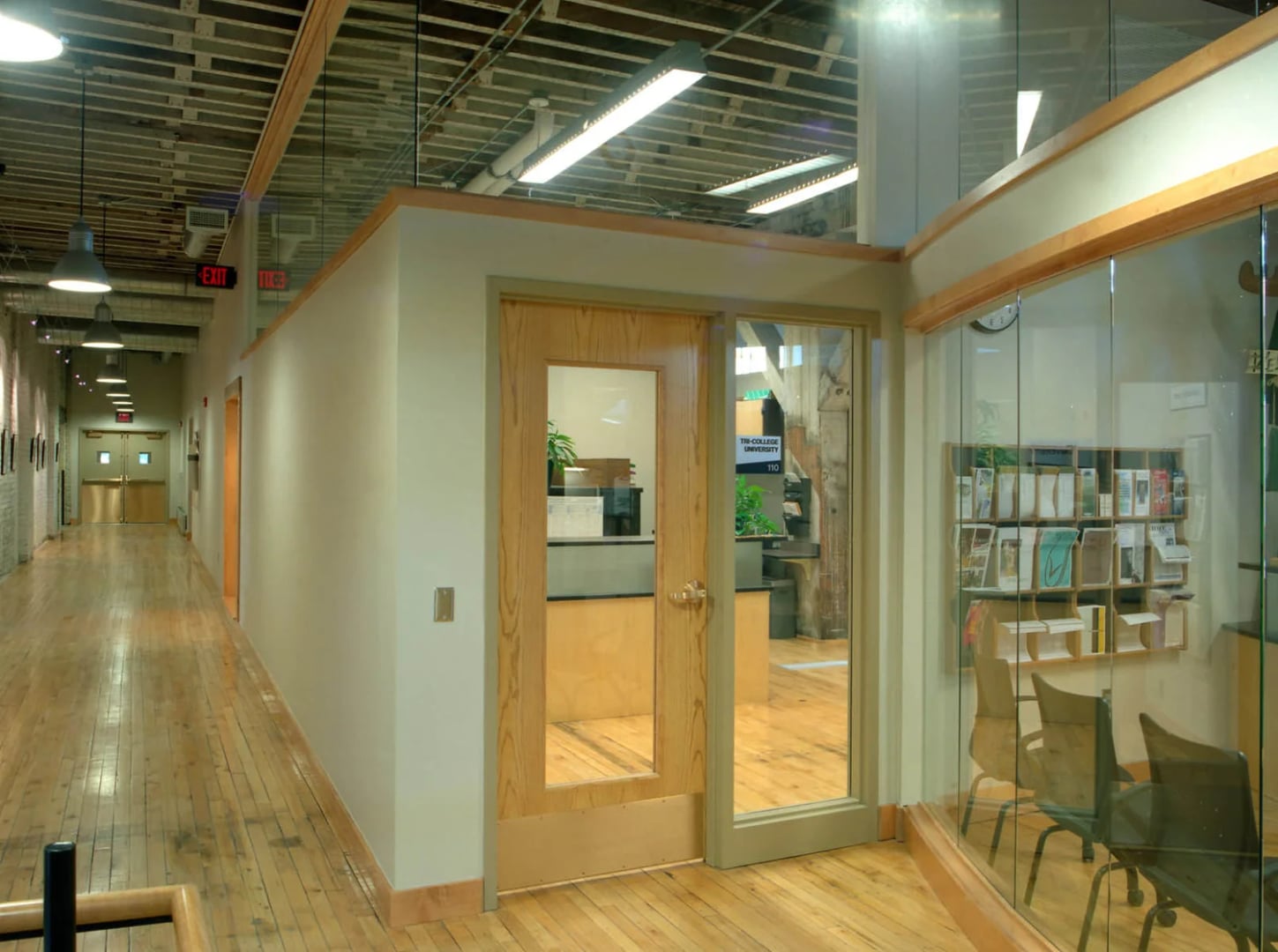 Office entrance of Renaissance Hall, the former Northern School Supply warehouse at 650 NP Ave in Fargo, North Dakota