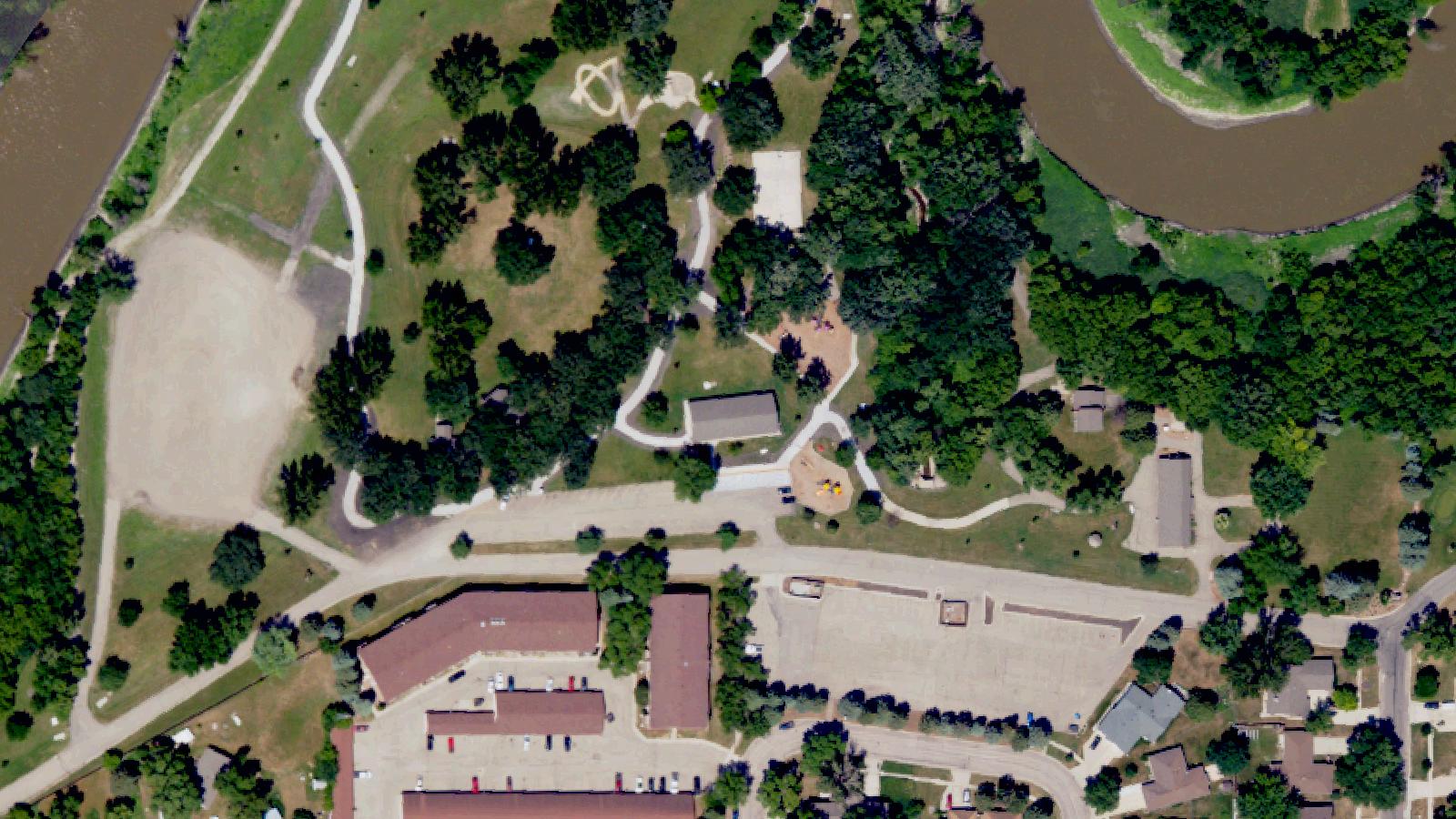 Aerial survey view of Trollwood Park