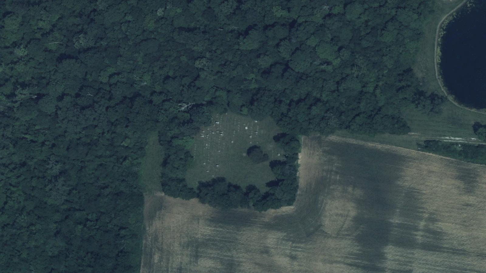 Aerial survey view of Blacks Cemetery