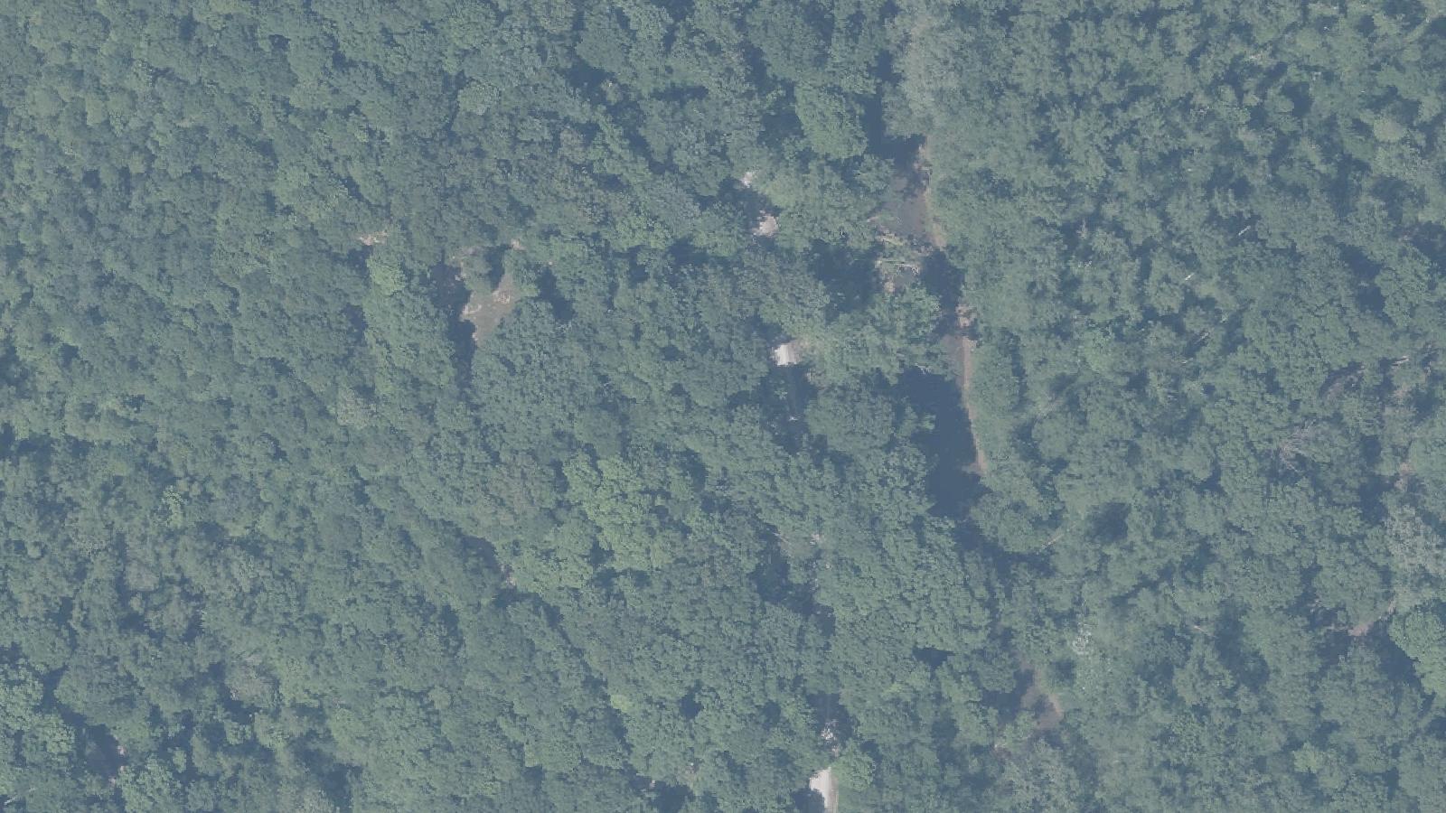 Aerial survey view of Civil War Graveyard at Moonville
