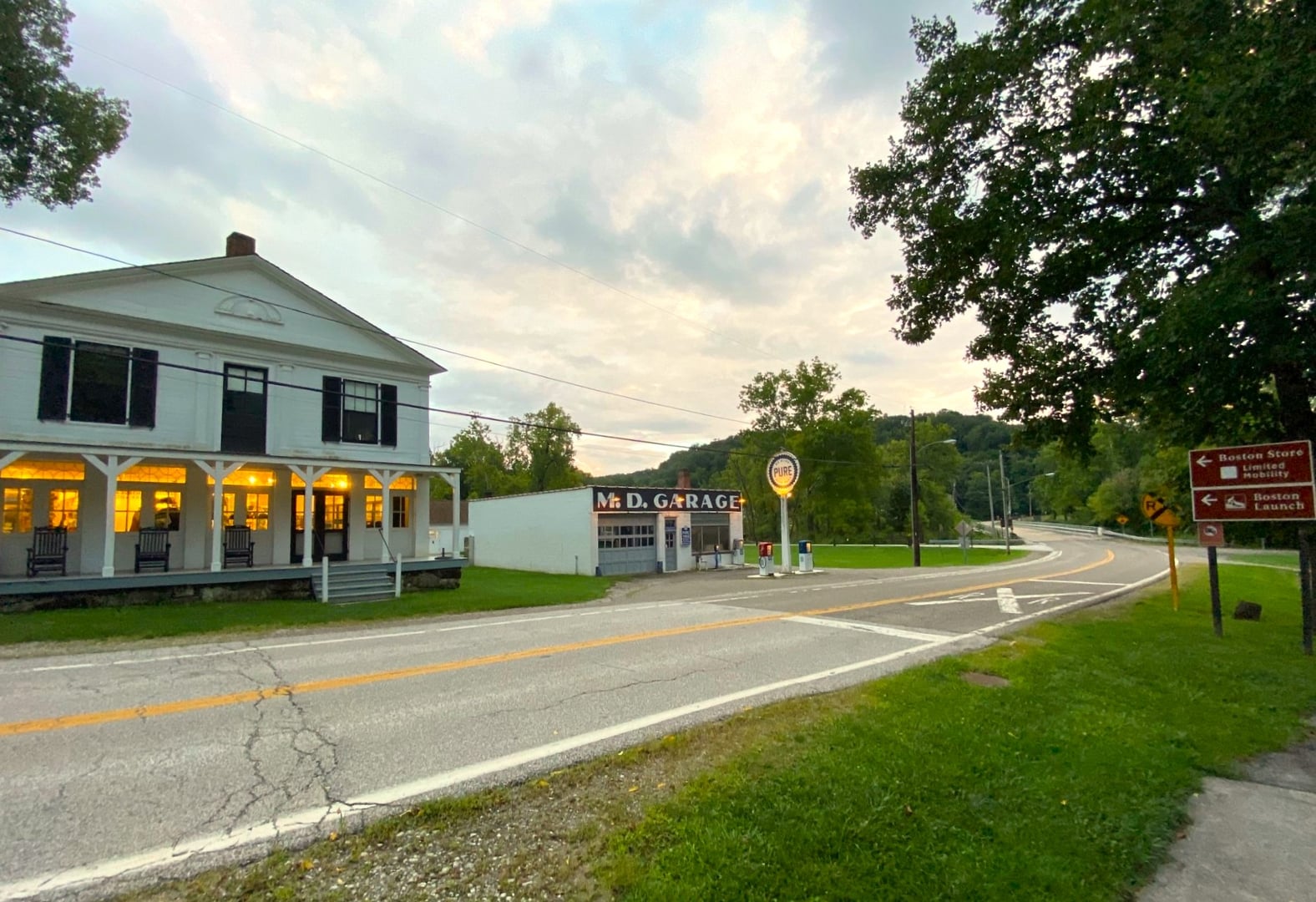 The historic Boston Store and M.D. Garage in Boston Township, Summit County, Ohio, locally known as Helltown