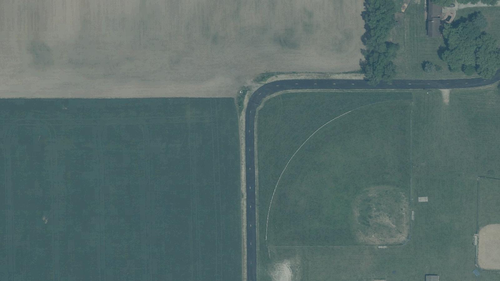 Aerial survey view of Hickory Flat Cemetery (The Trenton Hatchet Man)