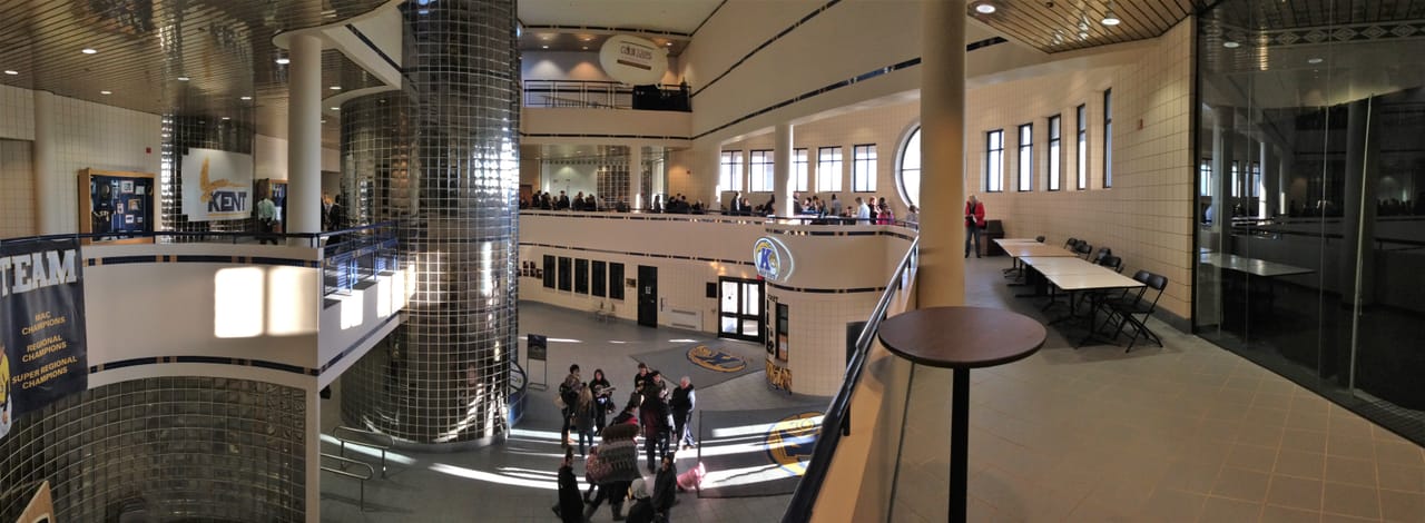 View of the main lobby of the Memorial Athletic and Convocation Center|Memorial Athletic and Convocation Center on the campus of Kent State University in Kent, Ohio, United States.