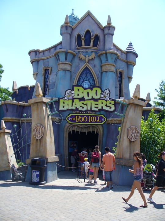 The entrance to Boo Blasters on Boo Hill at Kings Island.