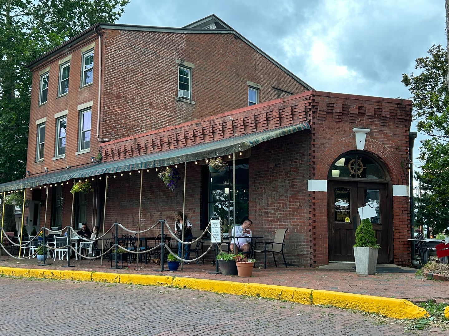 The Levee House restaurant exterior on Ohio Street at the Marietta riverfront