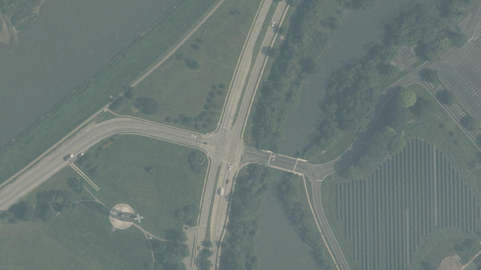 Aerial survey view of Lookout Tower (Hills and Dales MetroPark)