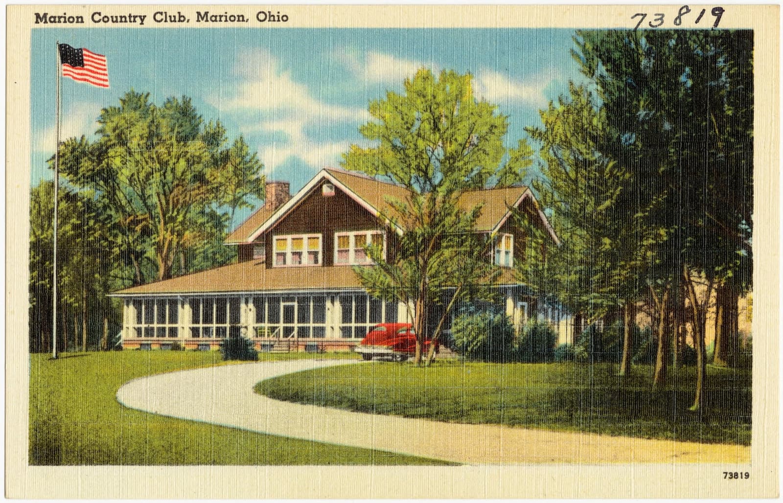 Title: Marion Country Club, Marion, Ohio
Subjects: Organizations' facilities
Places: Ohio > Marion (county) > Marion
Notes: Title from item.
Extent: 1 print (postcard) : linen texture, color ; 3 1/2 x 5 1/2 in.
Accession #: 06_10_016762