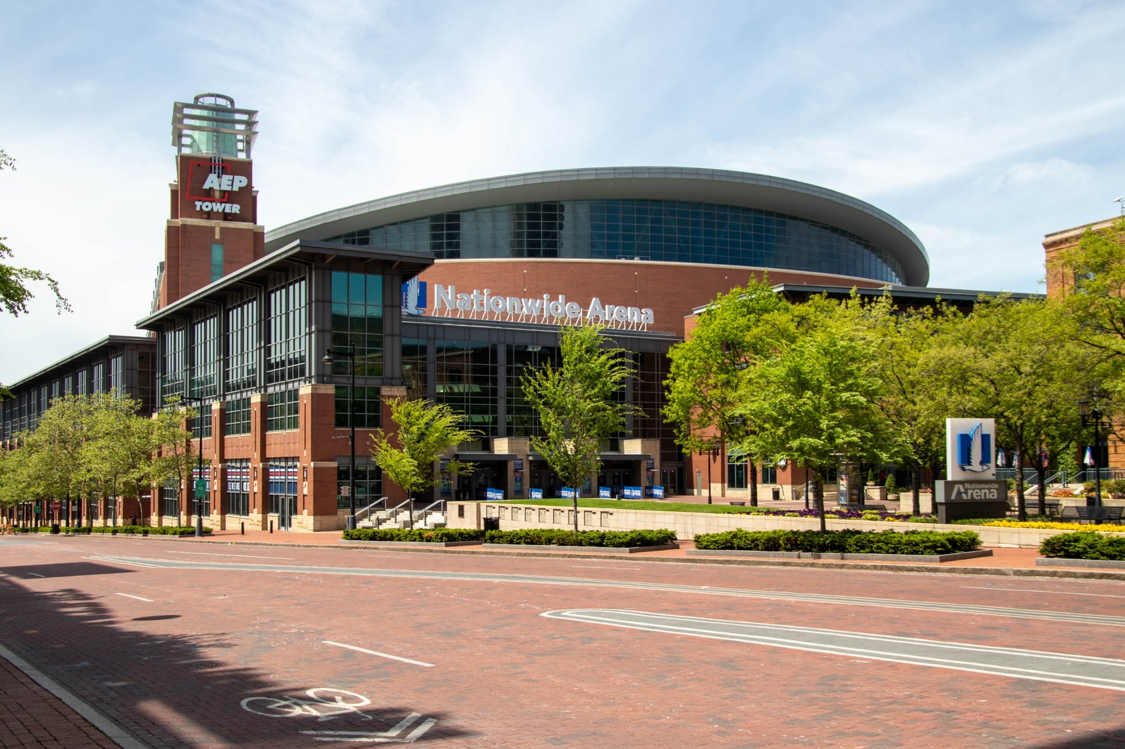 Exterior of Nationwide Arena in the Arena District of Columbus, Ohio