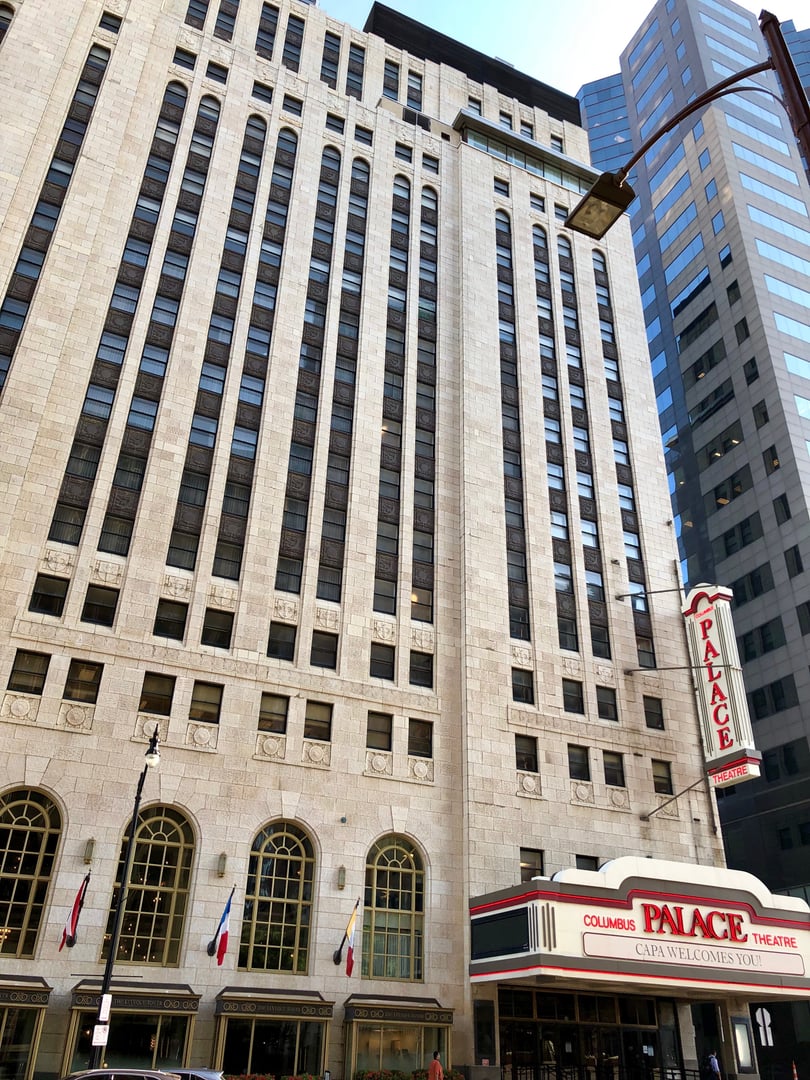 The Palace Theatre marquee on West Broad Street, Columbus
