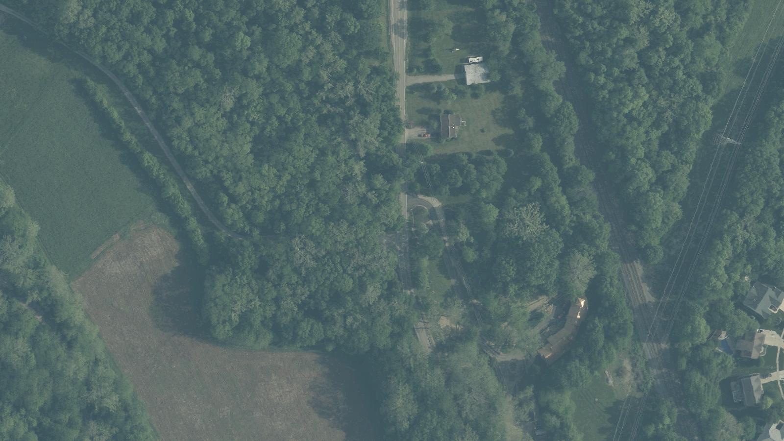 Aerial survey view of Screaming Bridge of Maud Hughes Road