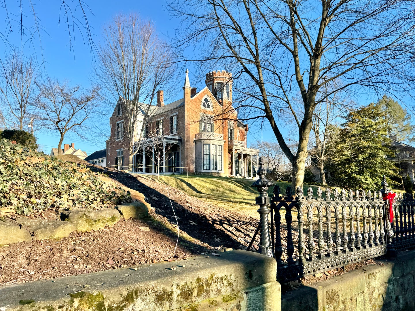 The Castle Gothic Revival house museum with octagonal tower at 418 Fourth Street, Marietta, Ohio