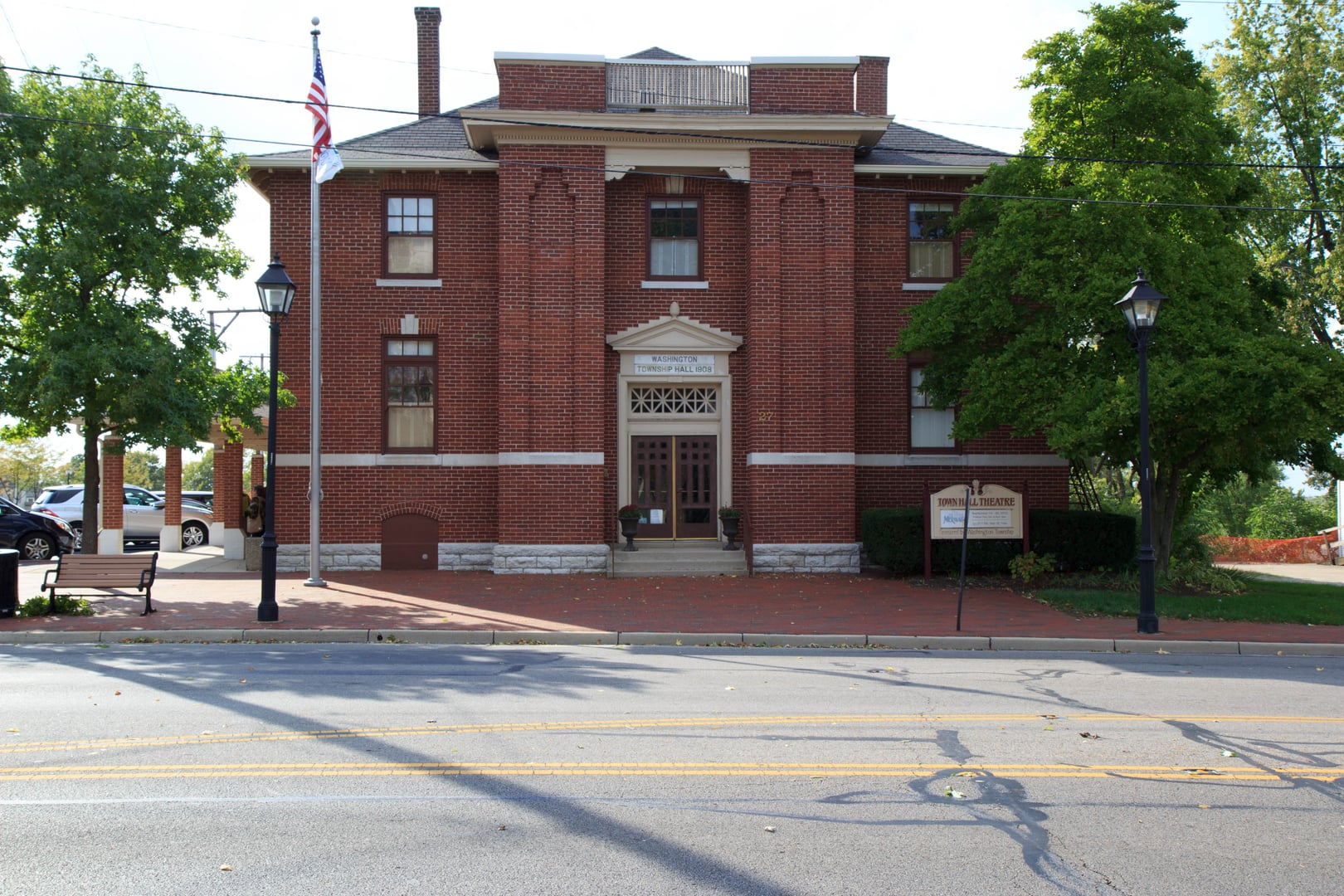 1908 Washington Township Hall, home of Town Hall Theatre, in downtown Centerville, Ohio