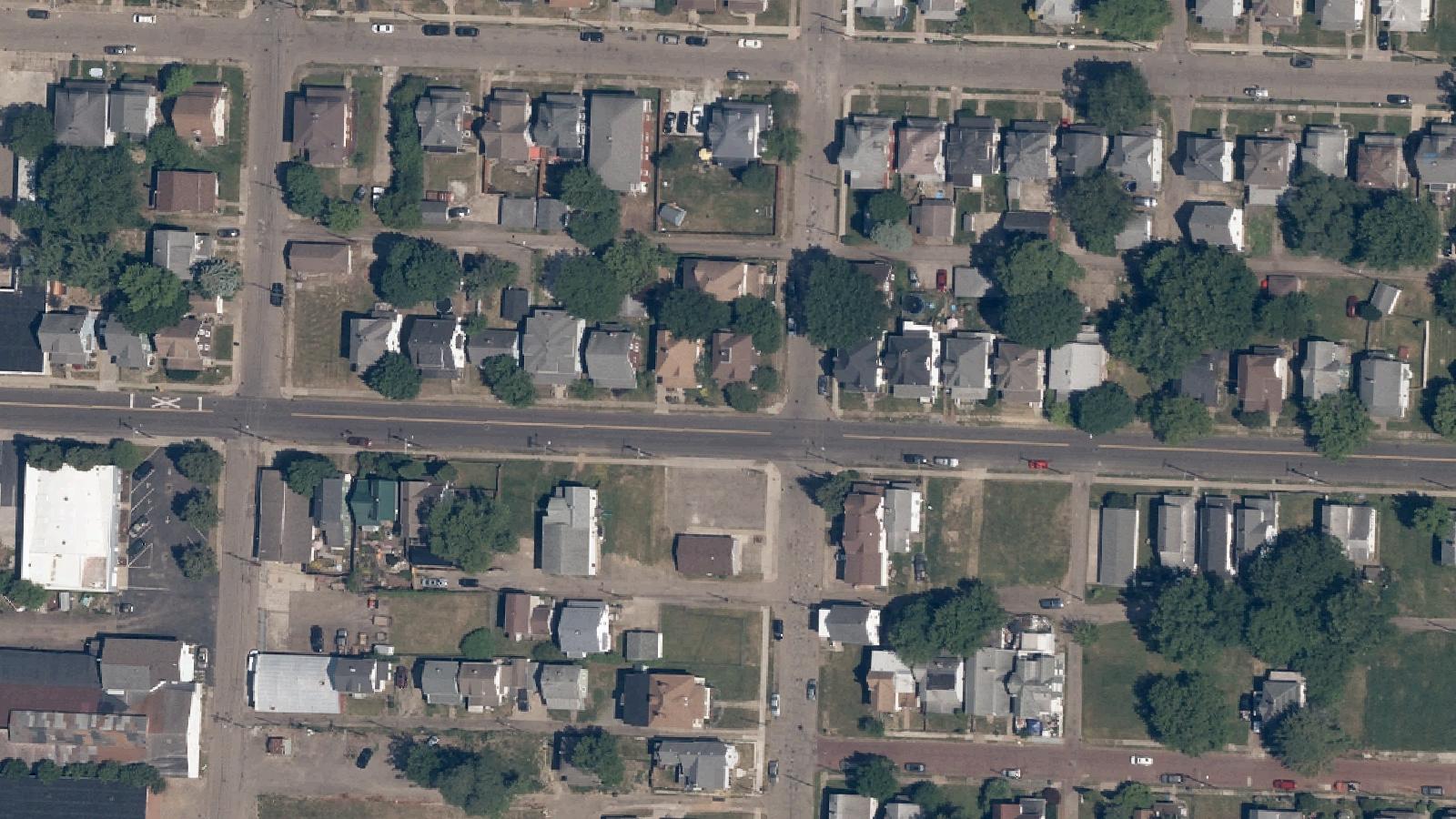 Aerial survey view of West Lawn Cemetery