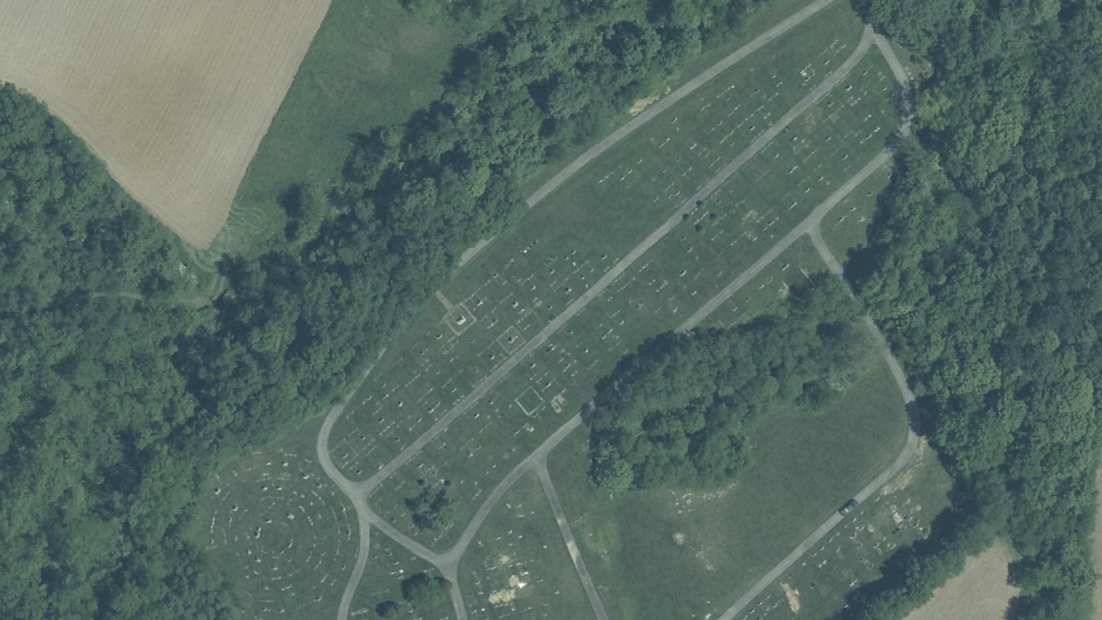 Aerial survey view of Winchester Cemetery
