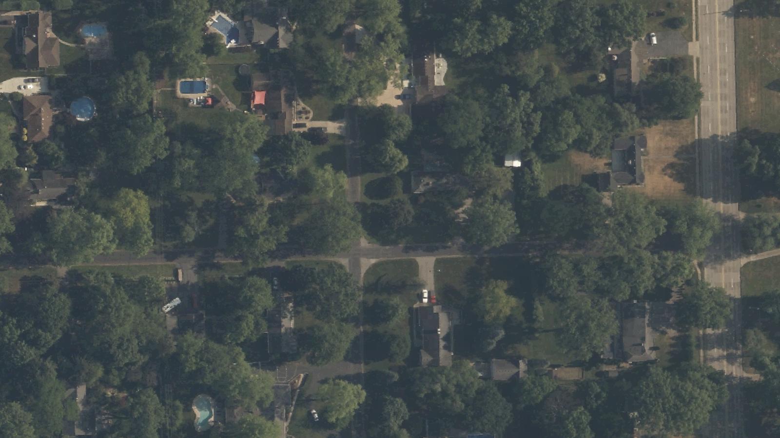 Aerial survey view of Wolfinger Cemetery (Secor Metropark)
