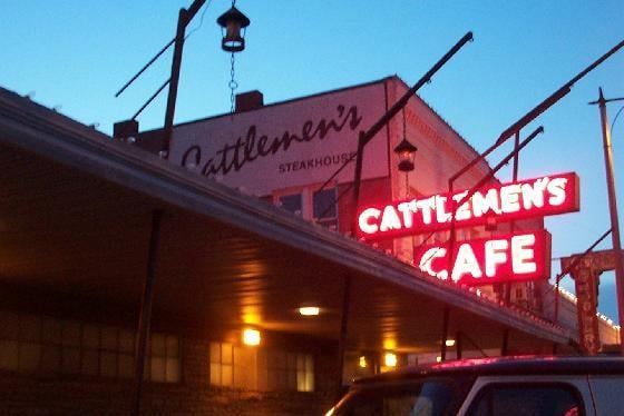 Cattlemen's Steakhouse on Agnew Avenue in Oklahoma City's historic Stockyards City, a working steakhouse open since 1910.