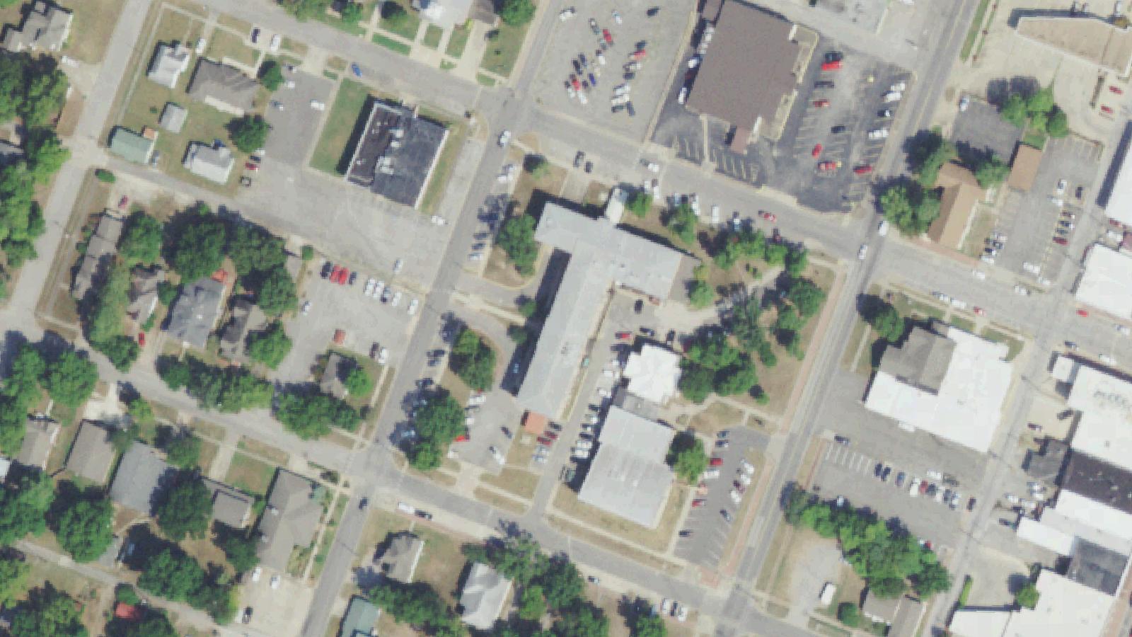 Aerial survey view of Cherokee County Courthouse