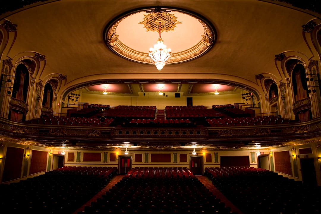 Coleman Theatre's Spanish Colonial Revival facade on historic Route 66 in Miami, Oklahoma
