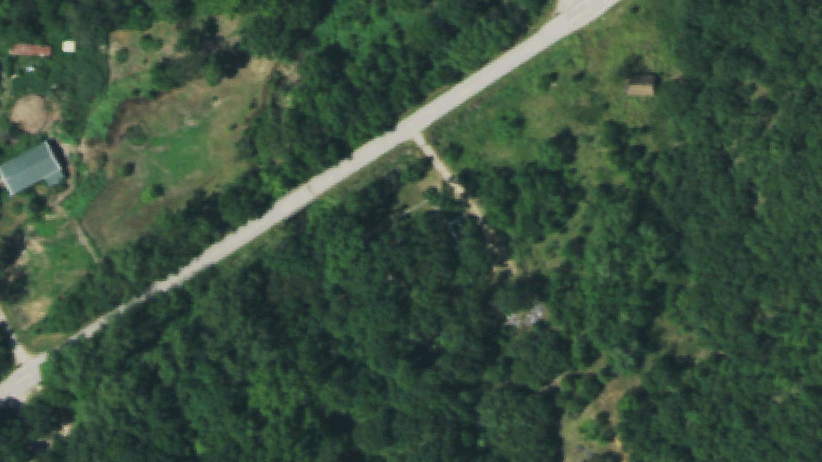 Aerial survey view of Jesse Creek Cemetery