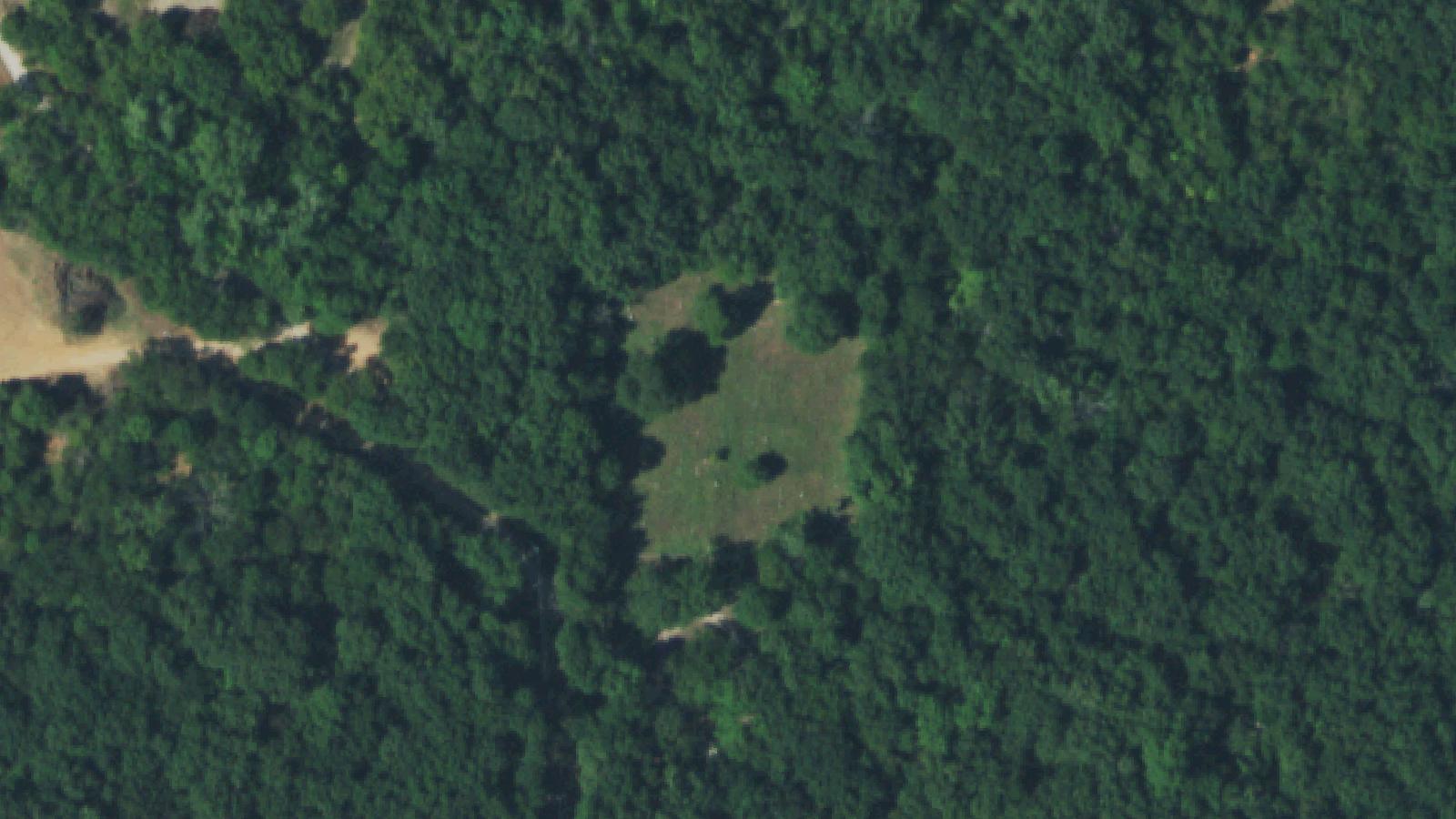 Aerial survey view of Postoak Cemetery (Sparky's Graveyard)